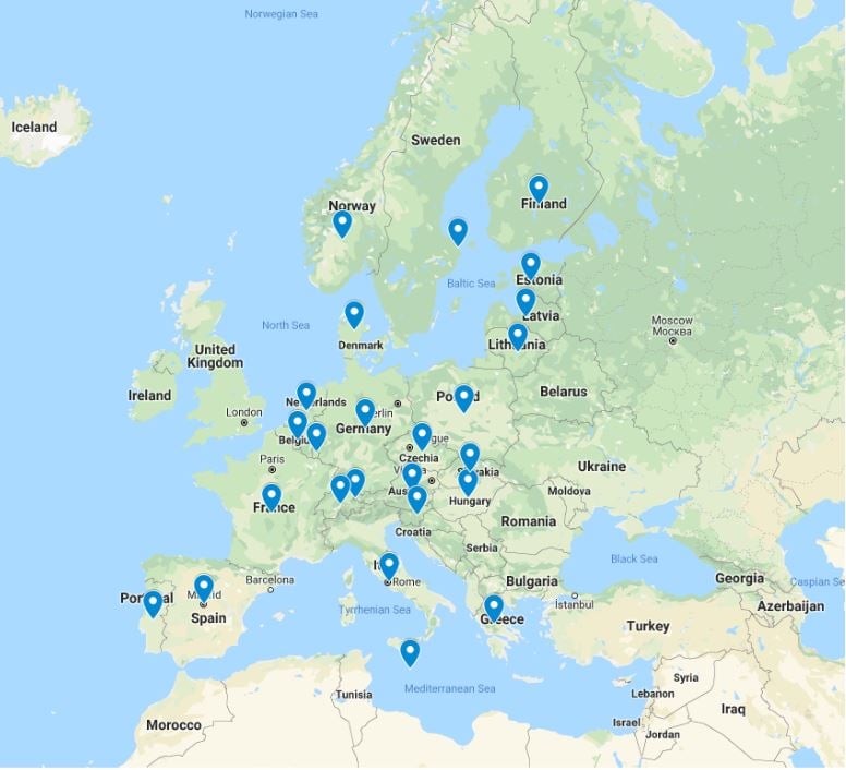 schengen countries map