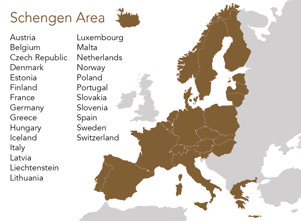 Schengen Area - list of Schengen Countries